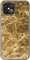 6F hoesje - geschikt voor iPhone 12 - Transparant TPU Case - Gold Marble #ffffff
