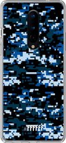 OnePlus 8 Hoesje Transparant TPU Case - Navy Camouflage #ffffff