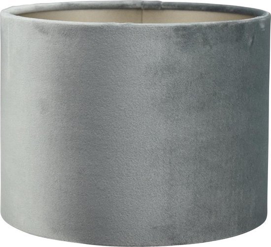 Abat-jour Cylindre - Alice velours gris - 20x20x15cm