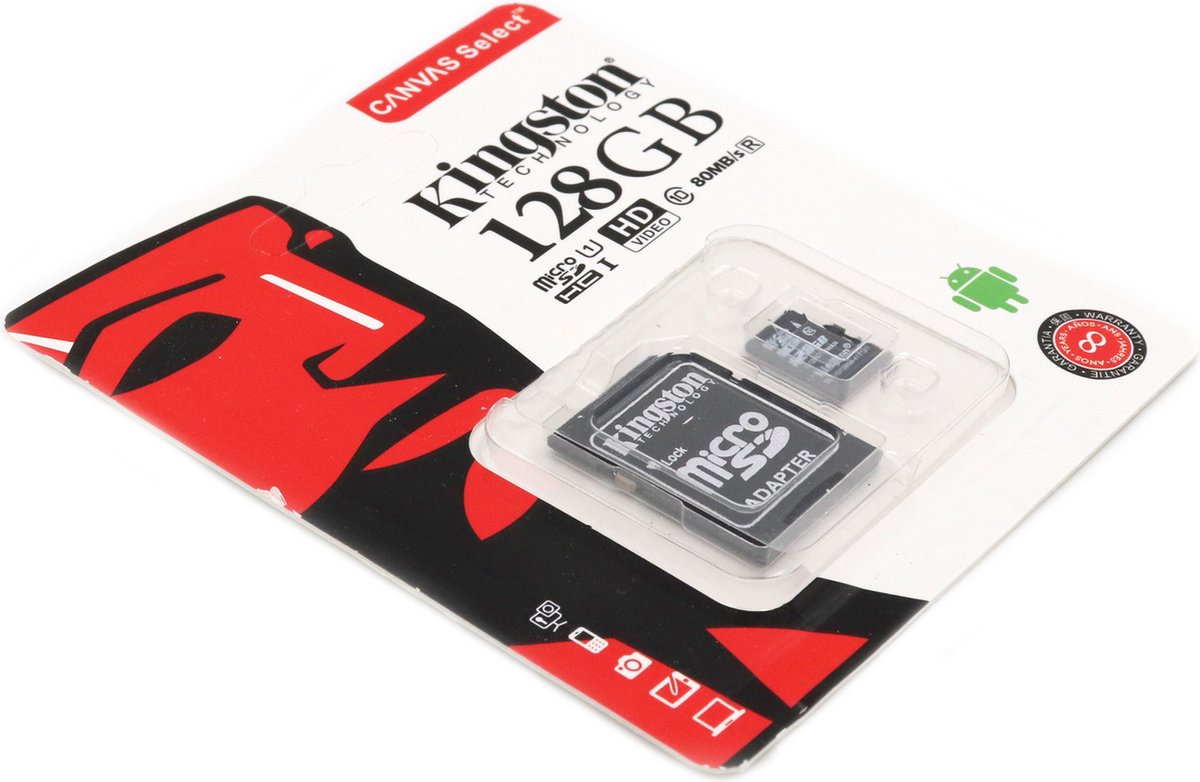 Kingston - MicroSD Kaart 10 UHS-1 128GB - Inclusief adapter | bol