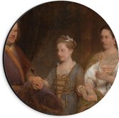 Dibond Wandcirkel - Oude Meesters - H. Boerhaave met M. Drolenvaux dochter, Aert de Gelder - 20x20cm Foto op Aluminium Wandcirkel (met ophangsysteem)