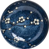 2 stuks - Luxe - Japanse kom - Matcha kom - Japanse servies - exclusief - Hana kom- kom blauw - 100% porselein - Diep - kom - Bord, Soepbord, pastabord, noedelsbord, saladebord, yo