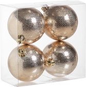 KERSTBALLEN SET 4 STUKS | KERSTVERSIERING | RINGS GOUD | D8 CM | KUNSTSTOF