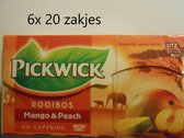 Pickwick thee - Rooibos Mango/peach (mango-perzik) - multipak 6x20 zakjes