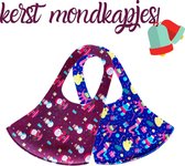 2 Kerst Herbruikbare Mondkapjes | Uitwasbaar | Flexibel | Ice Silk | Comfortabel