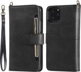 Luxe Telefoonhoesje voor Samsung Galaxy S20 | Hoogwaardig Leren Bookcase | Lederen Wallet Case | Luxe Uitstraling | Pasjeshouder | Portemonnee | Rits | Zwart