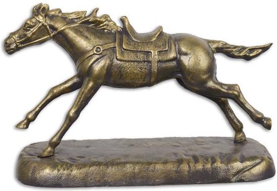 Beeld - Galloperend paard - gietijzer handgemaakt - 24,5 cm hoog