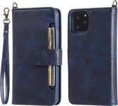 Luxe Telefoonhoesje voor Samsung Galaxy S10 | Hoogwaardig Leren Bookcase | Lederen Wallet Case | Luxe Uitstraling | Pasjeshouder | Portemonnee | Rits | Blauw