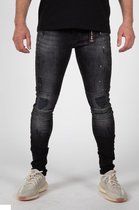 Jeans - jeans heren - jeans heren broeken - spijkerbroek heren - LEYON Zwart Spotted