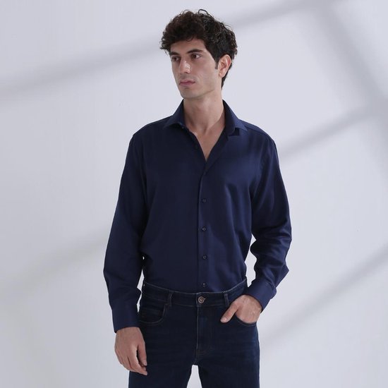 Baurotti Overhemd Regular Fit Donkerblauw - 48