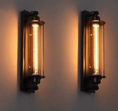 Wandlamp Binnen Industrieel |  Zwart - Wandlamp - Ijzer - Vintage - Edison | Nu met gratis lamp