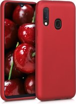 kwmobile telefoonhoesje voor Samsung Galaxy A20e - Hoesje voor smartphone - Back cover in metallic donkerrood