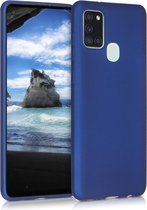 kwmobile telefoonhoesje voor Samsung Galaxy A21s - Hoesje voor smartphone - Back cover in metallic blauw