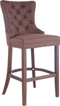 Barkruk - Kruk - Design - Vloerbeschermers - Stof - Donkerbruin - 59x55x115 cm