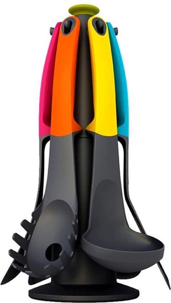 Lovers Kook/keuken gerei - schuimspaan - zwart/bruin - kunststof/hout