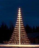 Vlaggenmast Kerstboom - 600 LED - 3D - Warmwit