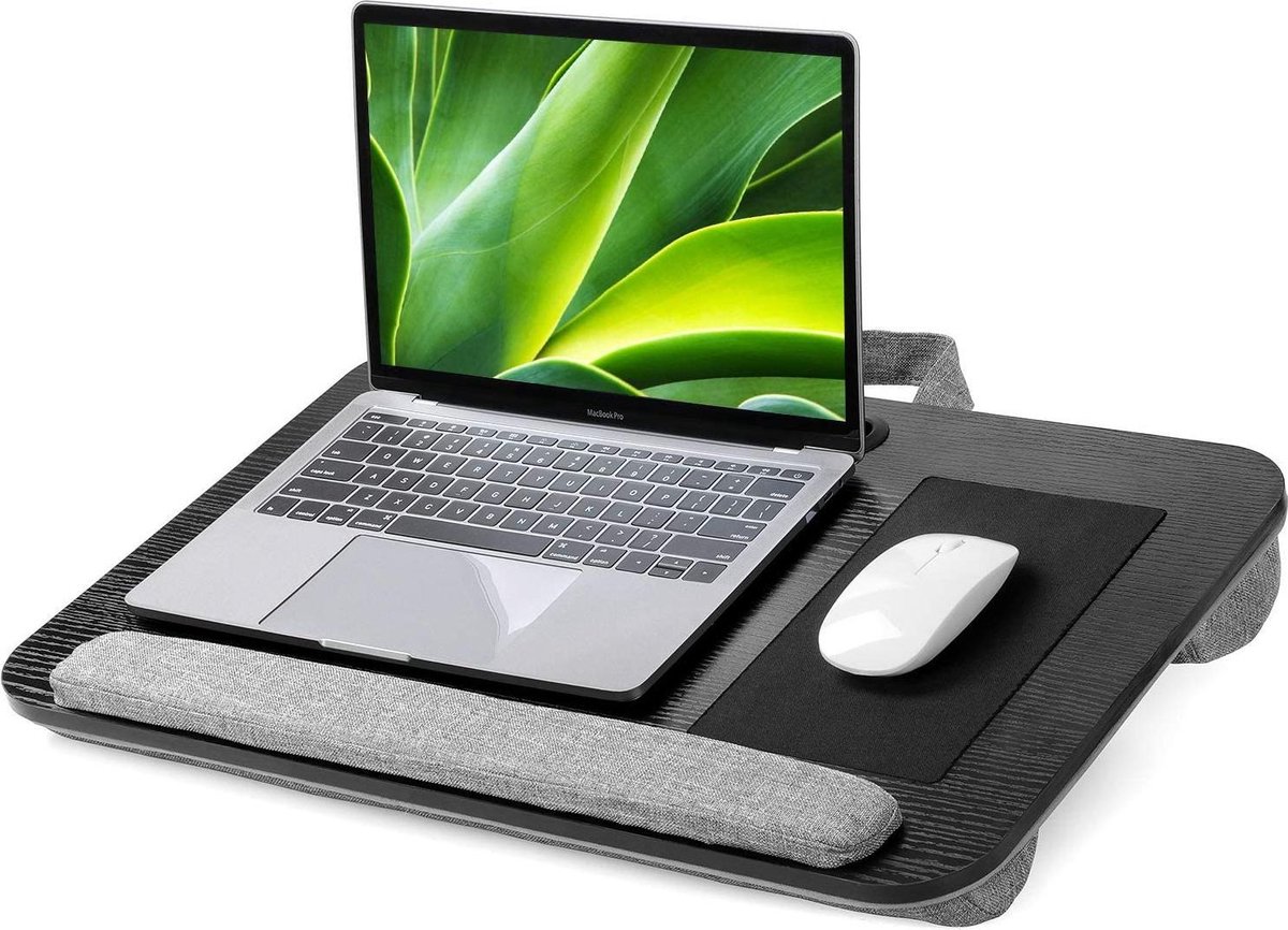 HN® Comfortabele schoot en bureau laptop / tablet plateau zwart | Portable  houder |... | bol.com