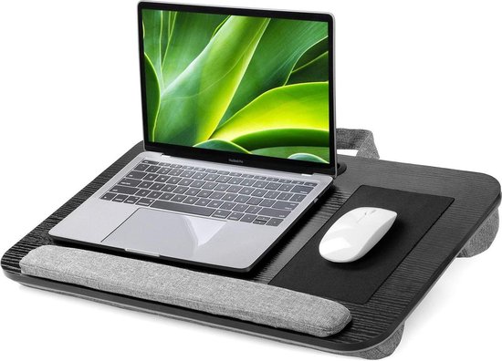 HN® Comfortabele schoot en bureau laptop / tablet plateau zwart | Portable  houder |... | bol