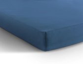 Comfortabele Jersey Lits-jumeaux Hoeslaken Blauw | 160/180x200 | Zacht En Dichtgebreid | Rondom Elastiek