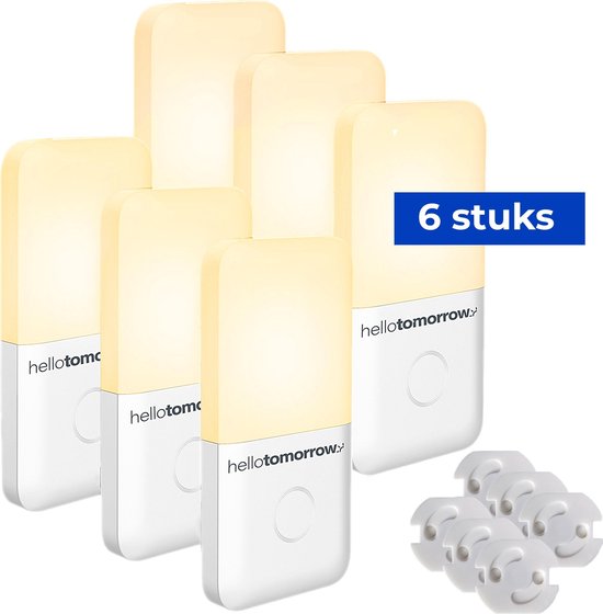 Dimbare Stopcontact Nachtlampjes voor Kinderen & Volwassenen - Babykamer - Warm Wit - 6 Stuks