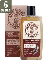 BARBER COSMETICS Energy shampooing homme | pack économique | stimule la croissance des cheveux et réduit la chute des cheveux - 6 x 260 ml