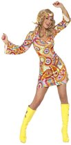 Happy Hippie kleedje met hoofdband | Sixties kostuum dames maat M (40/42)
