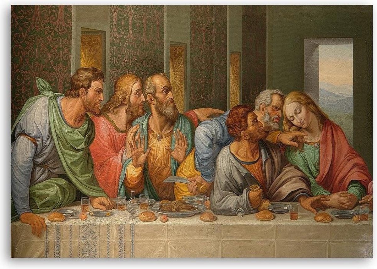 Schilderij , Het laatste avondmaal van Leonardo Da Vinci ,2 maten