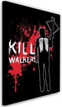 Schilderij ,  Kill Walkers , 2 maten , filmpersonage , rood wit zwart , wanddecoratie