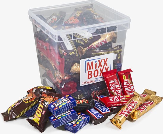 Boîte de chocolat avec 100 tablettes de chocolat Nestlé et Mars - Lion,  Smarties,... | bol
