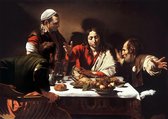 Michelangelo Merisi da Caravaggio, Avondmaal bij Emmaus, 1601 op aluminium, 100 X 150 CM