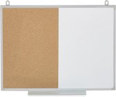 Relaxdays combibord - prikbord en whiteboard - duobord - combinatiebord - magneetbord - 45 x 60cm
