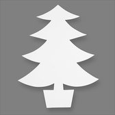 Kerstbomen, H: 21,5 cm, B: 16,5 cm, 230 gr, wit, 25 stuk/ 1 doos