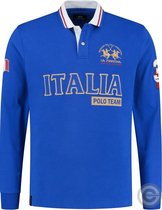 La Martina Sweatshirt Poloshirt Italia Poloteam - 100% katoen - blauw