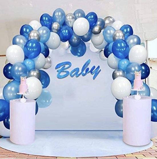 boiler helpen Ruwe olie Baloba® Ballonnen Boog Blauw, Wit & Grijs - Party Decoratie Thema Feest  Ballonnen boog... | bol.com