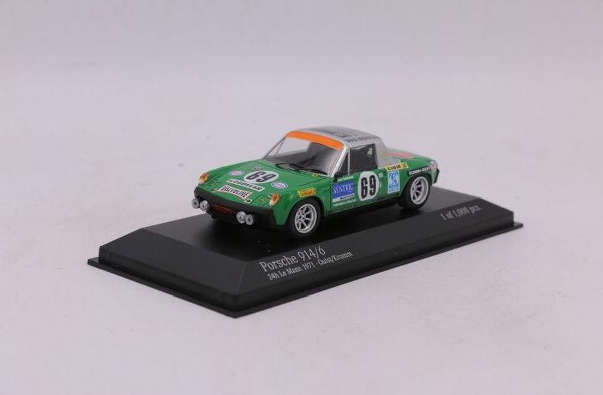 1:43 Diecast modelauto Porsche 914/6 #69 24H Lemans 1971 1008 stuks Minichamps