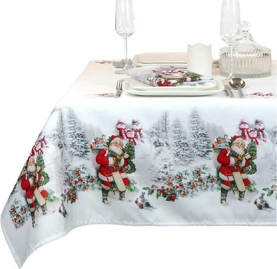 domein planter analogie Tafelkleed/tafellaken in kerst thema 140 x 250 cm rechthoekig - Polyester  tafelkleden... | bol.com