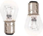 2 stuks Lamp duplo 21/5w 12v, wit, BAY15d
