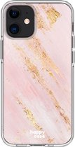 HappyCase Apple iPhone 12 Mini Hoesje Flexibel TPU Pink Marmer Print