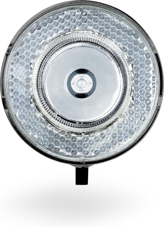 AXA 706 15 Lux - Fietslamp voorlicht - LED Koplamp - Fietsverlichting op Batterij - Chrome - Axa
