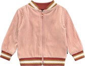 Your Wishes Rib College Bomber - Bomber Vest - Roze - Rits - Meisjes - Maat: 86/92