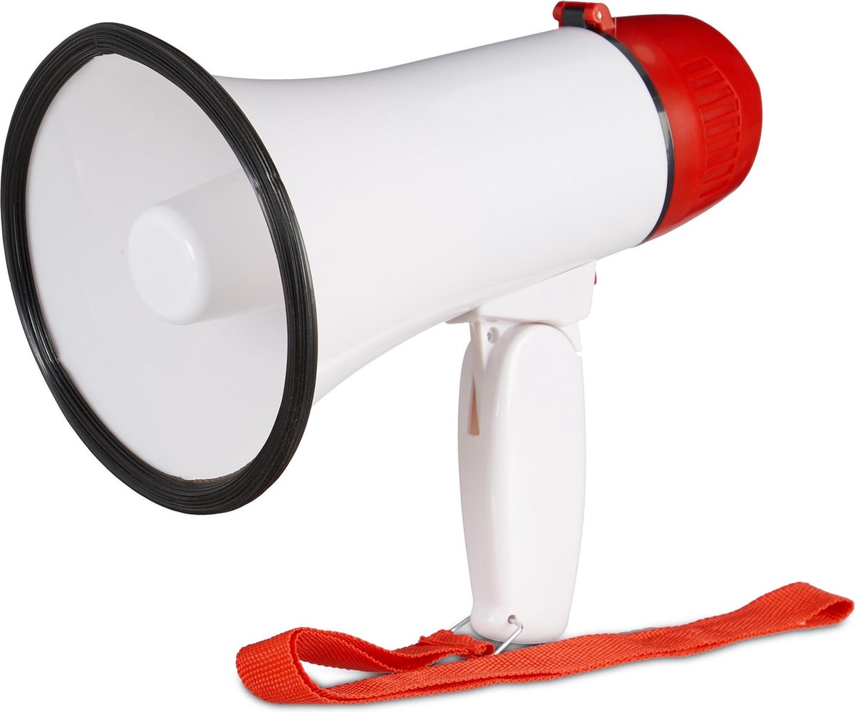 relaxdays Megaphone blanc 10 Watt Son Ole pour stade Mini mégaphone megaphon