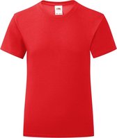 Fruit Of The Loom Meisjes Iconische T-Shirt (Rood)