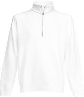 Fruit Of The Loom Heren Premium 70/30 Ritssluiting Neck Sweatshirt (Wit)