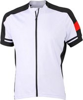 James and Nicholson - Heren Fietsshirt met Full Zip (Wit)