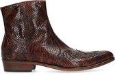 Sacha - Heren - Bruine western boots met snakeskin - Maat 44