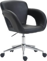 Bureaustoel - Kantoorstoel - Scandinavisch design - In hoogte verstelbaar - Kunstleer - Zwart - 62x56x91 cm