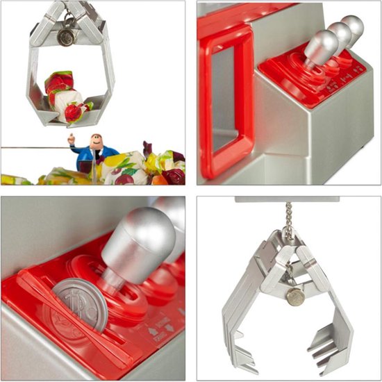 MikaMax Candy Grabber Snoepmachine - Snoepautomaat - Grijpmachine - Speelt Kermis Muziek Af - Inclusief Muntjes - 35,5 x 25,5 x 19,5 cm