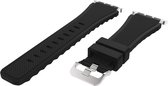 Shop4 - Bandje voor Apple Watch 6 44mm - Siliconen Zwart