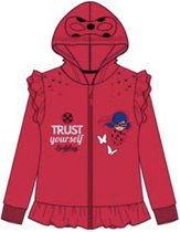 Miraculous Ladybug sweater vest  met capuchon - rood - maat 128 / 8 jaar