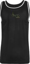 FitProWear Sporthemd Man - Zwart / Wit - Maat L - Sporthemd -  Basketbal Hemd - Fitnesshemd - Hemd - Sportkleding - Basketbal kleding - Mouwloos - Mesh Tanktop - Tanktop - Polyeste